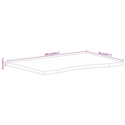 Плот за бюро с извивка 100x50x2,5 см грубо мангово дърво масив