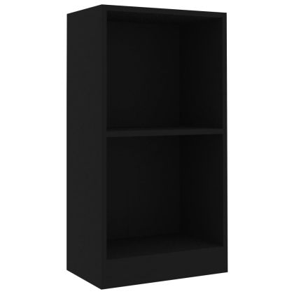 Етажерка за книги, черна, 40x24x75 см, инженерно дърво