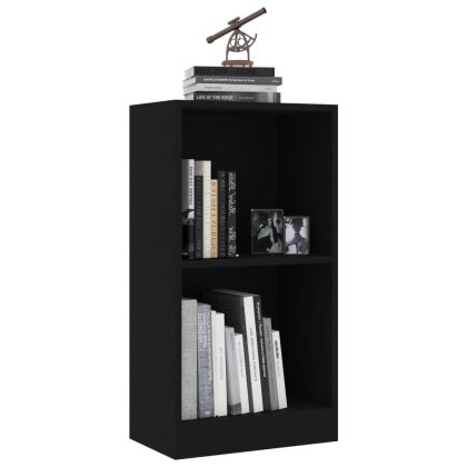 Етажерка за книги, черна, 40x24x75 см, инженерно дърво