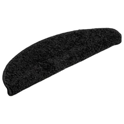 Изтривалки за стълби, 10 бр., 56x17x3 см, черни, полукръгли