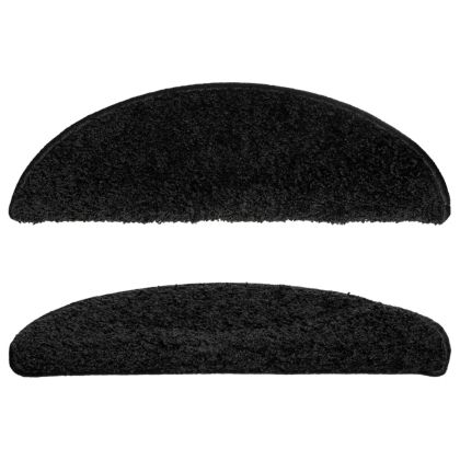 Изтривалки за стълби, 10 бр., 56x17x3 см, черни, полукръгли