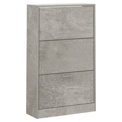 Шкаф за обувки, бетонно сив, 63x24x103 см, инженерно дърво