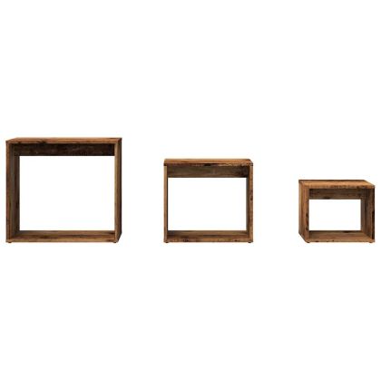 Стифиращи маси, 3 бр, старо дърво, инженерно дърво