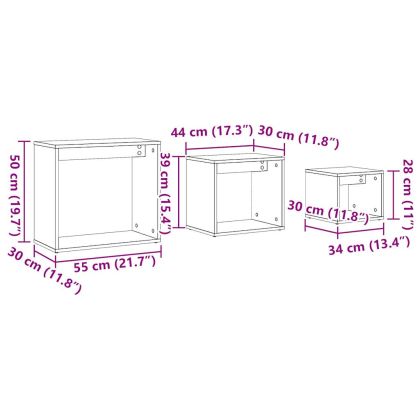 Стифиращи маси, 3 бр, старо дърво, инженерно дърво