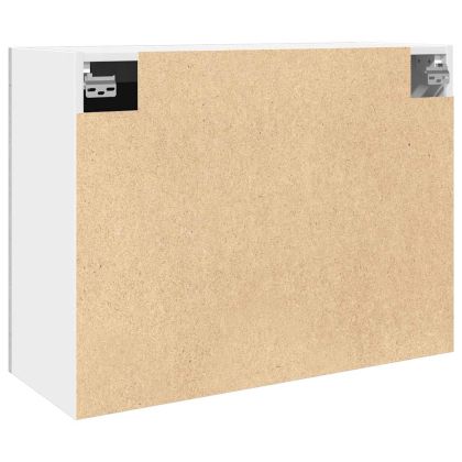 Висящ стъклен шкаф "Лион" сив, бетонен, 80x31x60 см