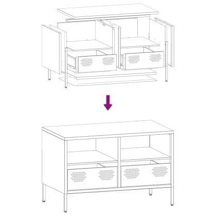 ТВ шкаф, розов, 68x39x43,5 см, студеновалцувана стомана