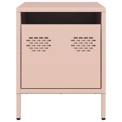 Нощно шкафче, розово, 35x39x43,5 см, стомана