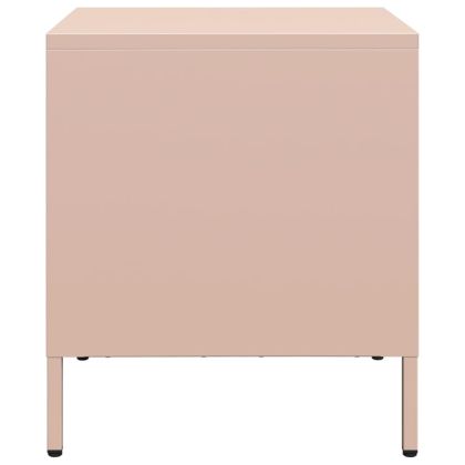 Нощно шкафче, розово, 35x39x43,5 см, стомана