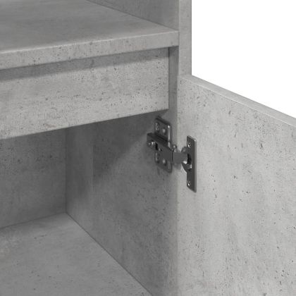 Шкаф за баня, бетонно сив, 30x30x100 см, инженерно дърво