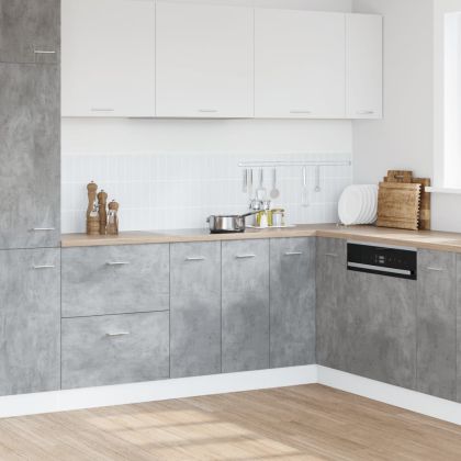 Шкаф за мивка "Lyon", сив, бетонен, 80x46x81,5 см, инженерно дърво