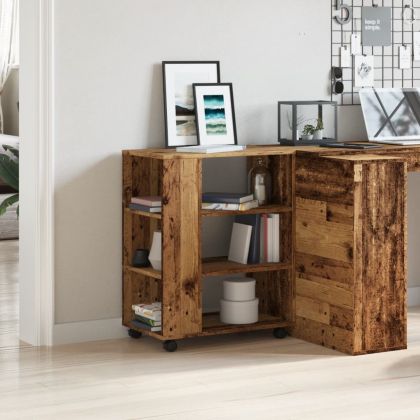 Шкаф с колелца, старо дърво, 60x35x75 см, инженерно дърво