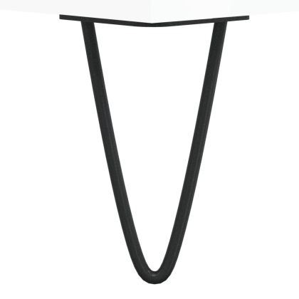 Нощно шкафче, бял гланц, 40x35x50 см, инженерно дърво