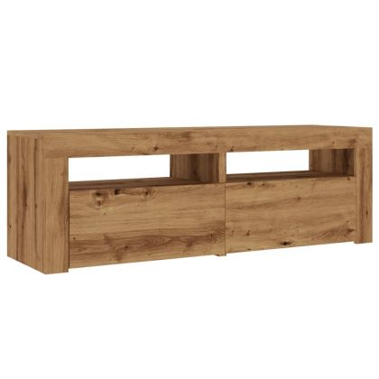 ТВ шкаф с LED осветление, 120x35x40 см, инженерно дърво