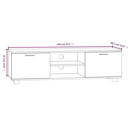 ТВ шкаф, бетонно сив, 140x40,5x35 см, инженерно дърво