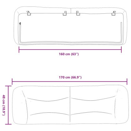 Мека табла за легло Hvar, синя, 160 см, плат