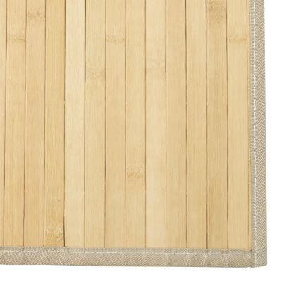 Килим, правоъгълен, светъл натурален, 60x1000 см, бамбук