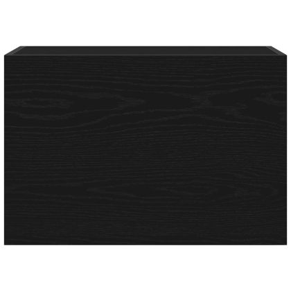 Стенен шкаф за баня, черни, 60x25x40 см, инженерно дърво
