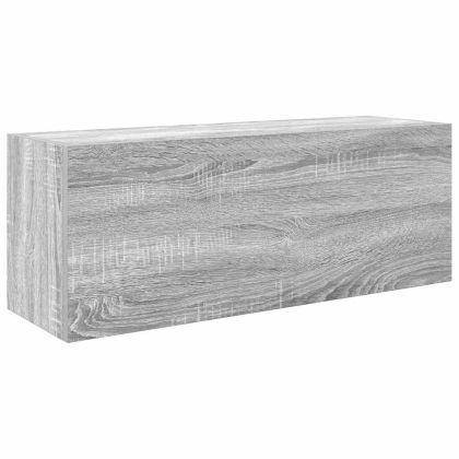 Стенен шкаф за баня, сив сонома, 80x25x30 см, инженерно дърво