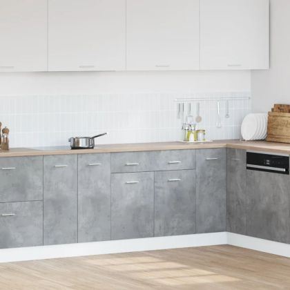 Шкаф с чекмеджета "Lyon", цвят бетонно сив, 80x46x81,5 см, инженерно дърво