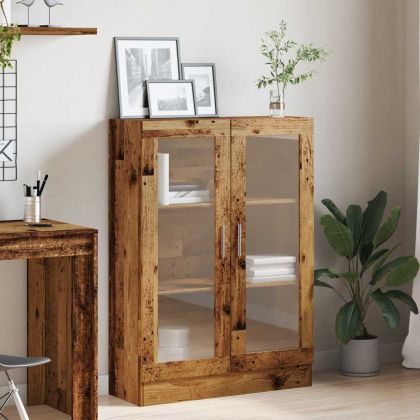 Шкаф за книги, старо дърво, 82,5x30,5x115 см, инженерно дърво