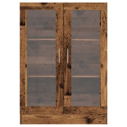 Шкаф за книги, старо дърво, 82,5x30,5x115 см, инженерно дърво