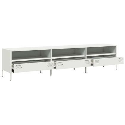 ТВ шкаф бял 202x39x43,5 см студеновалцувана стомана