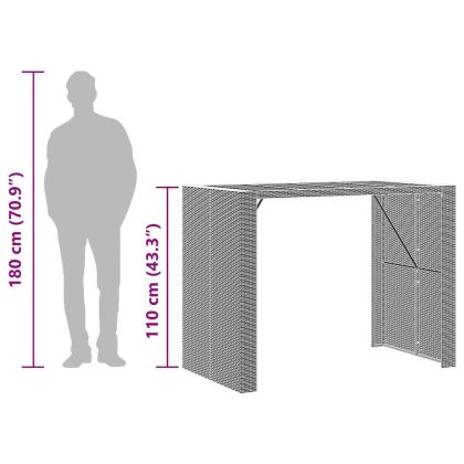 Градински бар комплект без възглавници 5 части сив полиратан