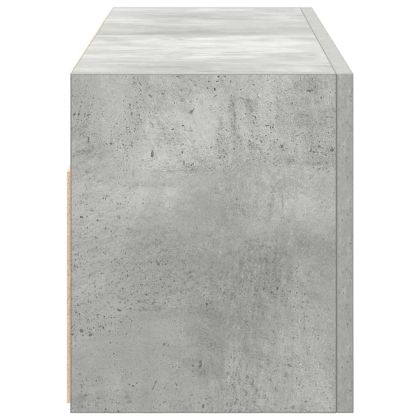 Стенен шкаф за баня, бетонно сив, 80x25x30 см, инженерно дърво