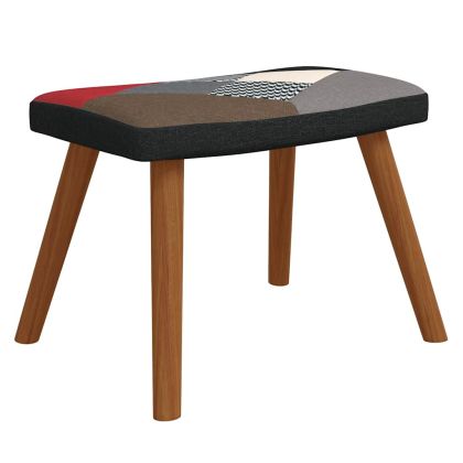 Релаксиращ стол с табуретка, пачуърк, плат