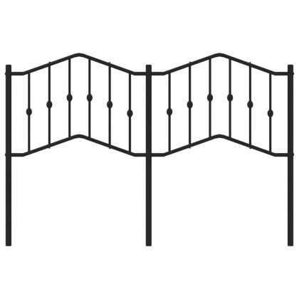 Метална резервна табла за легло, черна, 140 см