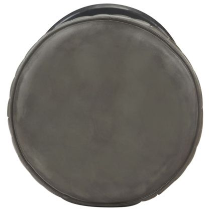 Бар табуретка, състарено сиво, естествена кожа