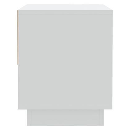 Нощни шкафчета, 2 бр, бели, 45x34x44 см, инженерно дърво