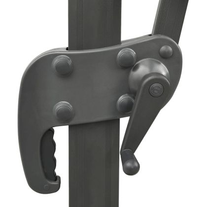 Градински чадър с конзола и двоен плот, черен, 400x300 см