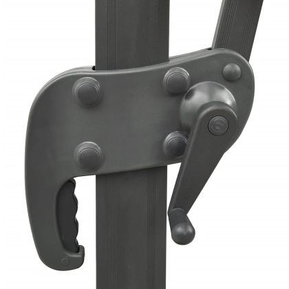 Градински чадър с конзола и двоен плот, пясъчен, 400x300 см