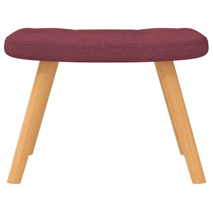 Люлеещ се стол с табуретка, виненочервен, плат