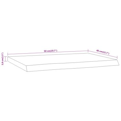 Стенен рафт, 50x40x3,8 см, правоъгълен, масив акация, жив ръб