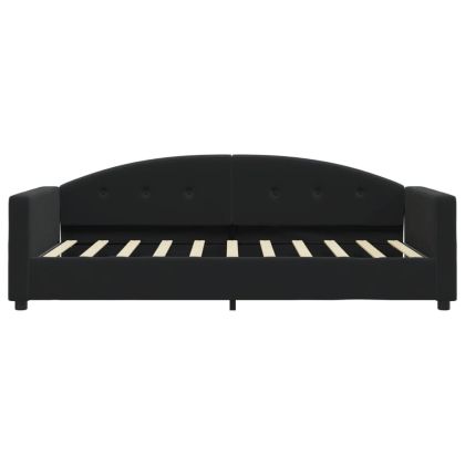 Кушетка, черна, 80x200 см, кадифе