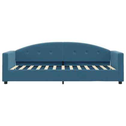 Канапе с матрак, синьо, 80x200 см, кадифе