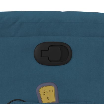 Изправящ масажен реклайнер стол, син, кадифе