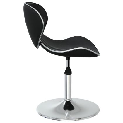 Трапезни столове, 2 бр, черни, изкуствена кожа