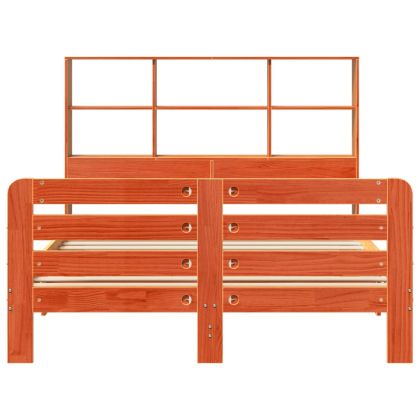 Рамка за легло без матрак, восъчнокафяв, 140x190 см, бор масив