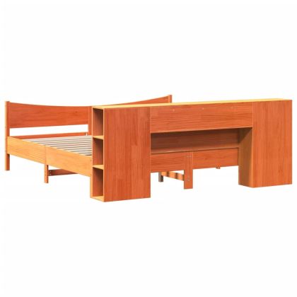 Рамка за легло без матрак, восъчнокафяв, 200x200 см, бор масив