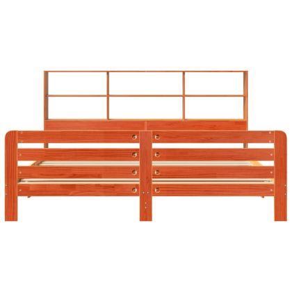 Рамка за легло без матрак, восъчнокафяв, 200x200 см, бор масив