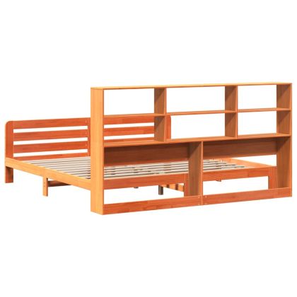 Рамка за легло без матрак, восъчнокафяв, 200x200 см, бор масив