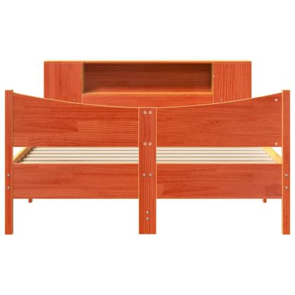 Рамка за легло без матрак, восъчнокафяв, 150x200 см, бор масив