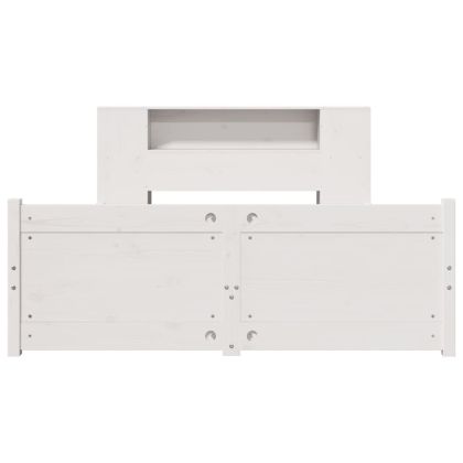 Легло с етажерка за книги, без матрак, 150x200 см, бор масив