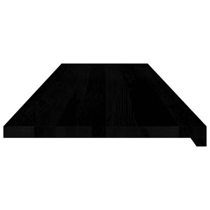 Прозоречни первази, 2 бр, тъмнокафяви, 140x40x2 см, дъб масив