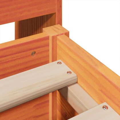 Рамка за легло без матрак, восъчнокафяв, 140x190 см, бор масив