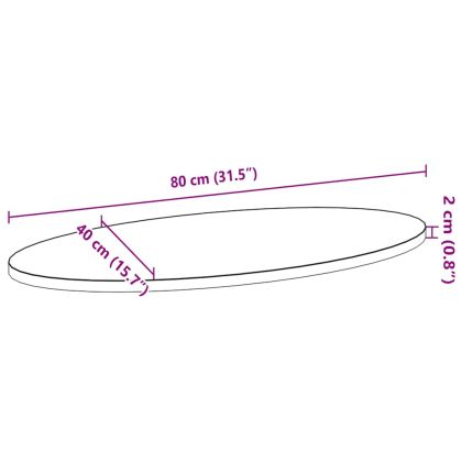 Плот за маса, тъмнокафяв, 80x40x2 см, дъб масив, овална
