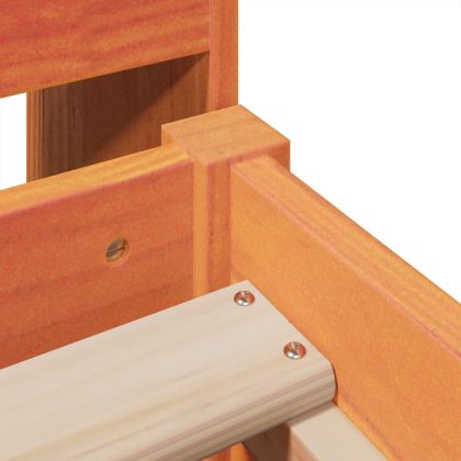 Рамка за легло без матрак, восъчнокафяв, 75x190 см, бор масив